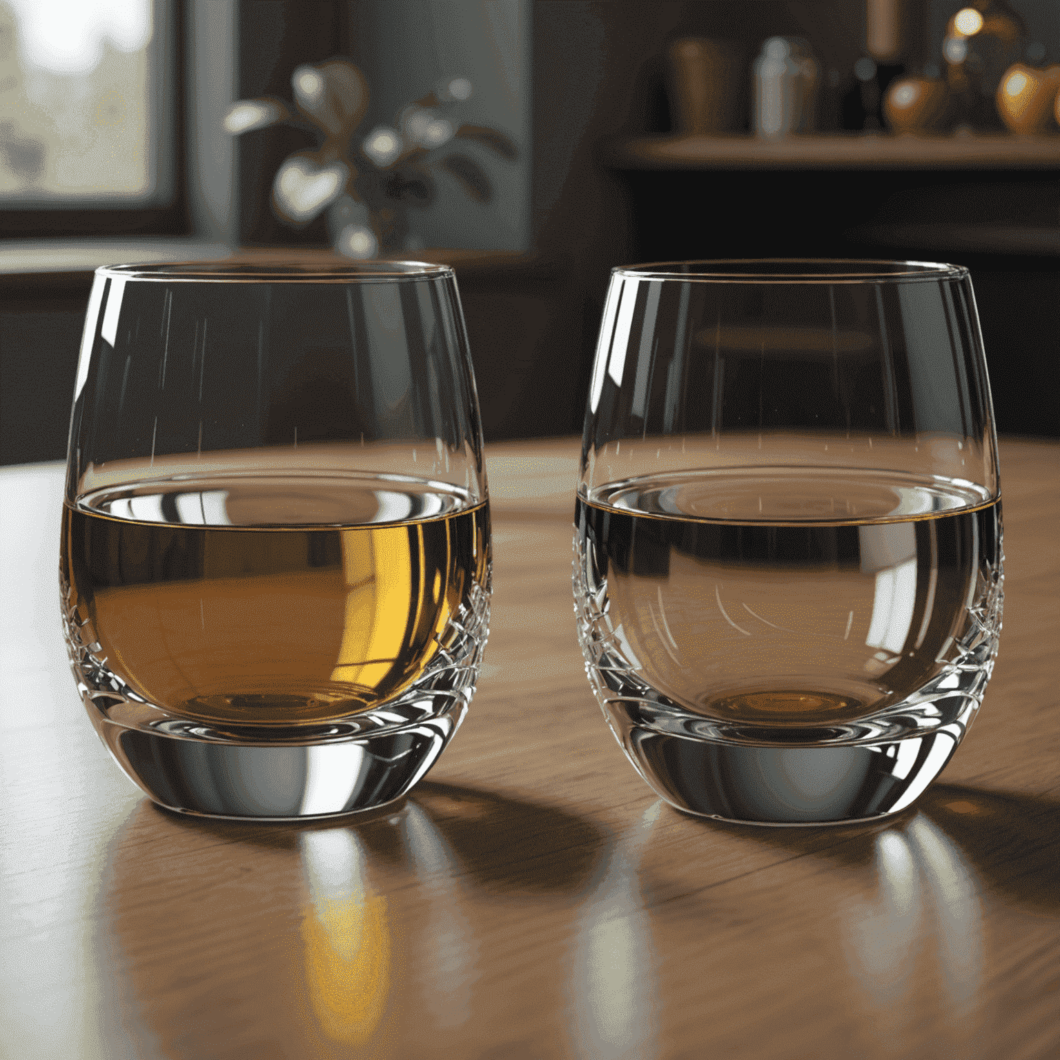 Side-by-side comparison of a 3D rendered glass object with standard rendering vs. ray tracing, highlighting the improved realism in reflections and refractions